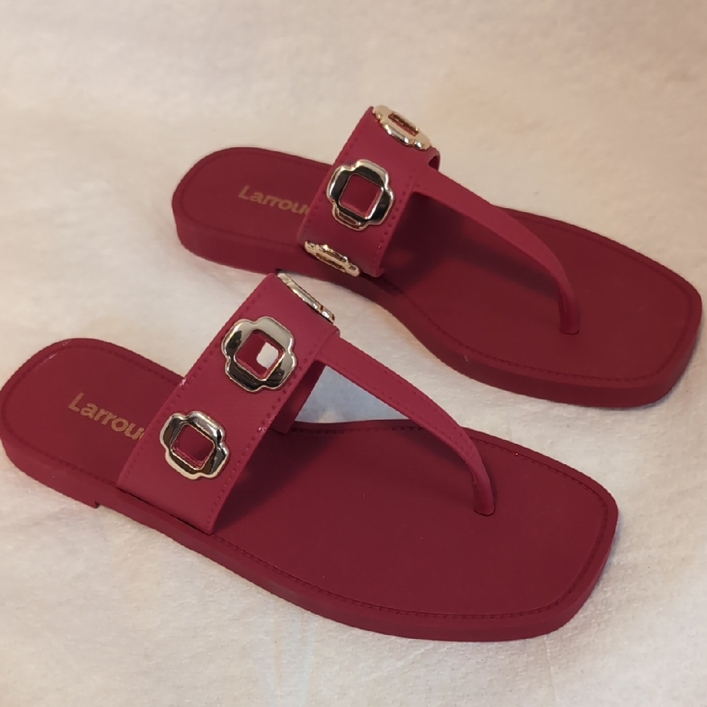 LARROUDE MILAN THONG SANDALS WOMEN SIZE 6/7